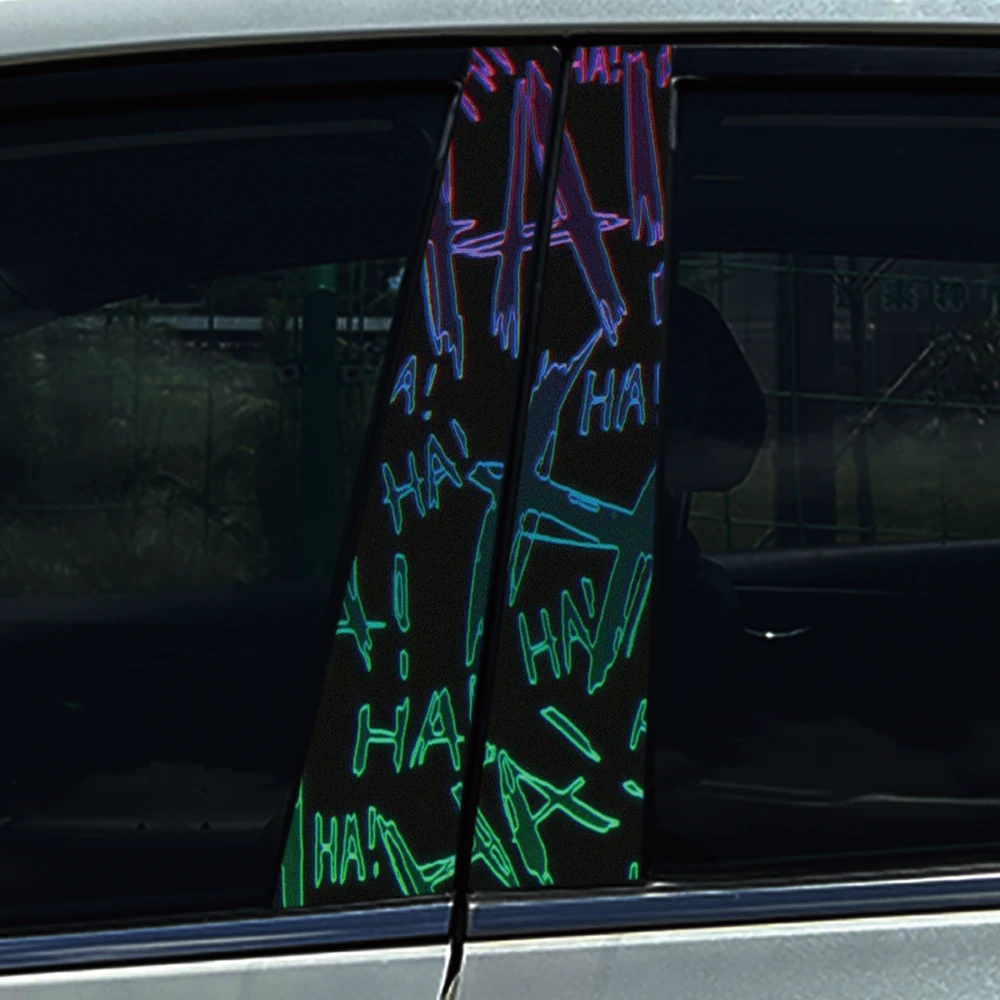 Joker HAHAHAHA Car Stickers DIY Car B-pillar Cover Scratches Waterproof Durable Cartoon Automobile Decoration Auto PET Decals view 5