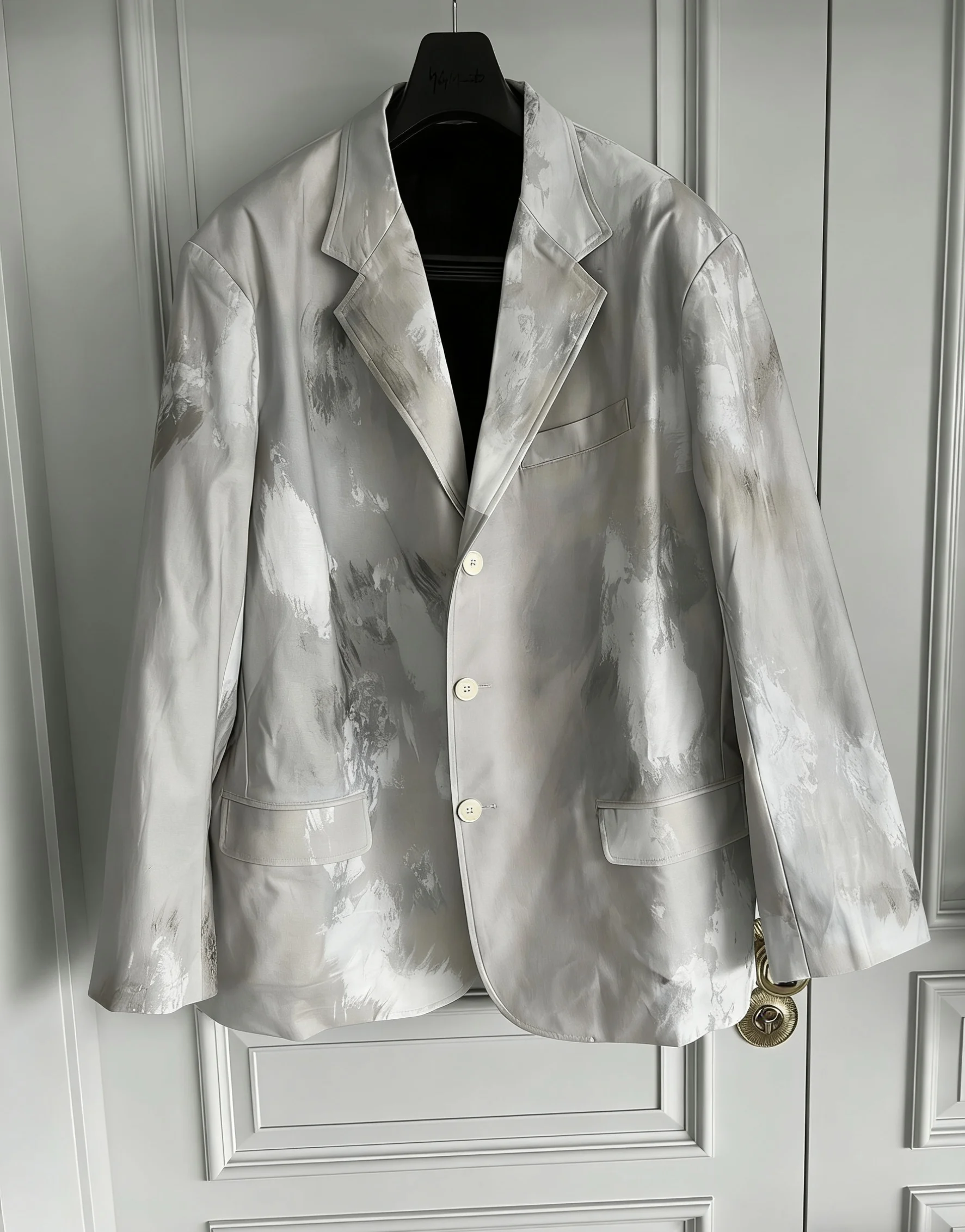 

TOP-YAMAMOTO original design: Yuka Asakura Graffiti Print Jacket, pure cotton ink-dyed suit man