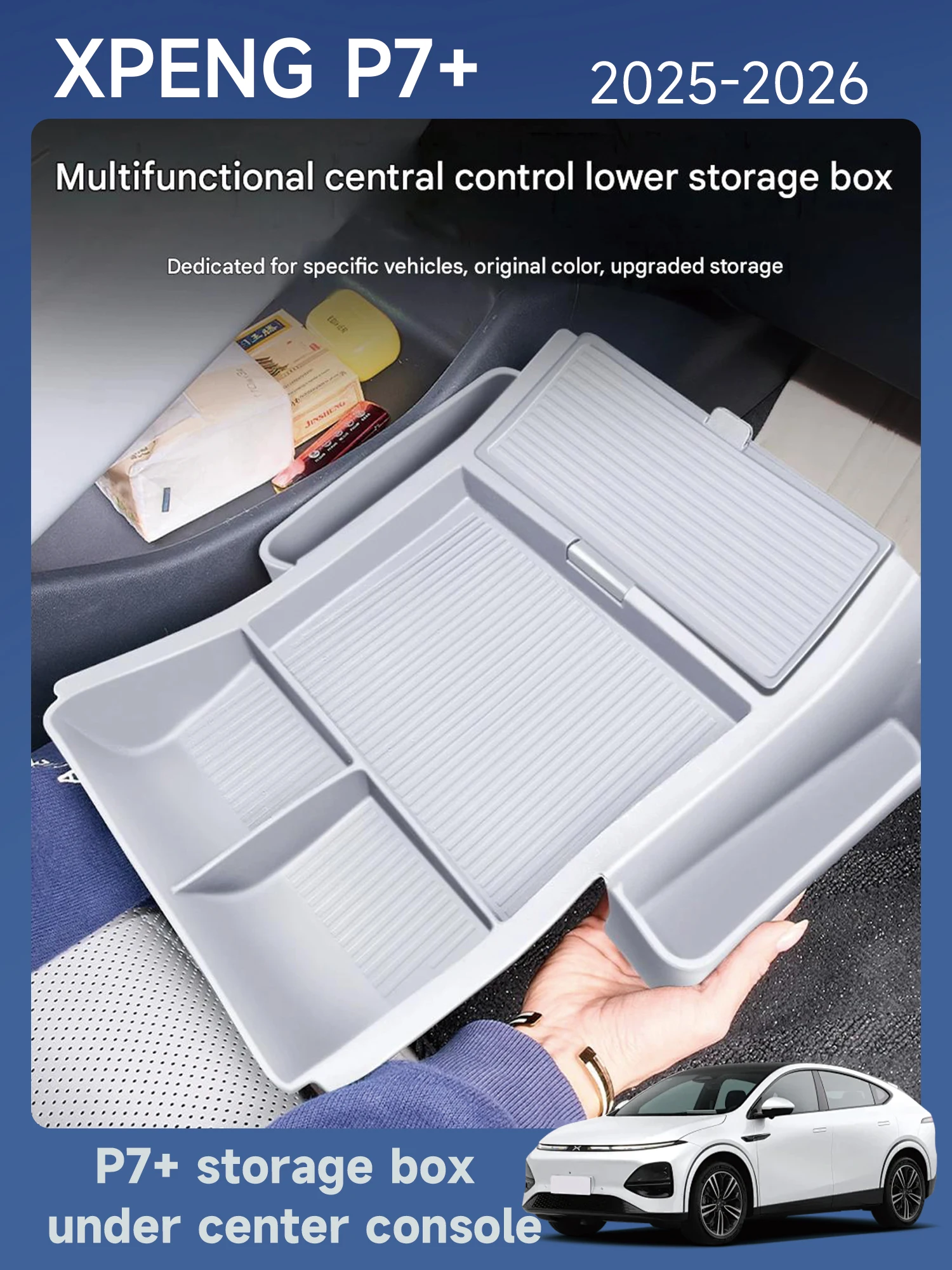 [Fast Shipping] XPENG P7+ Multifunctional Center Console Under-Storage Box