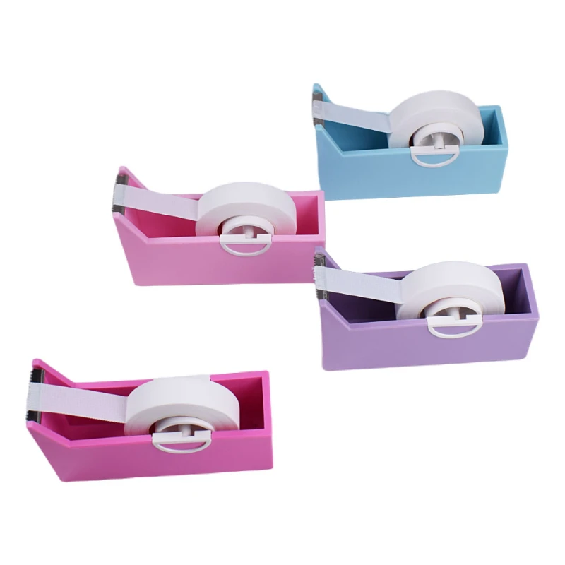 Eyelash Extension Tape Holder Base Lash Adhesive Tape Cutter Dispenser Grafting Lash Plastic Rotating Tape Cutting Makeup Tool