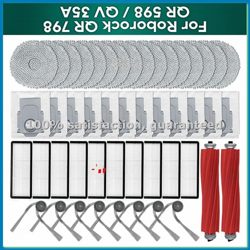 

For QR 798 / QR 598 / 35A / 35S Accessories Main Brush Hepa Filter Dust Bag Mop Cloth Spare Parts-A09G