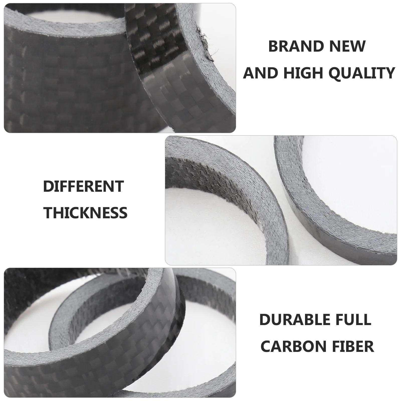 

4Pcs Carbon Fiber Bike Headset Stem Spacers Black Different Thickness 5 10 15 20Mm Bike Washer Upgrade