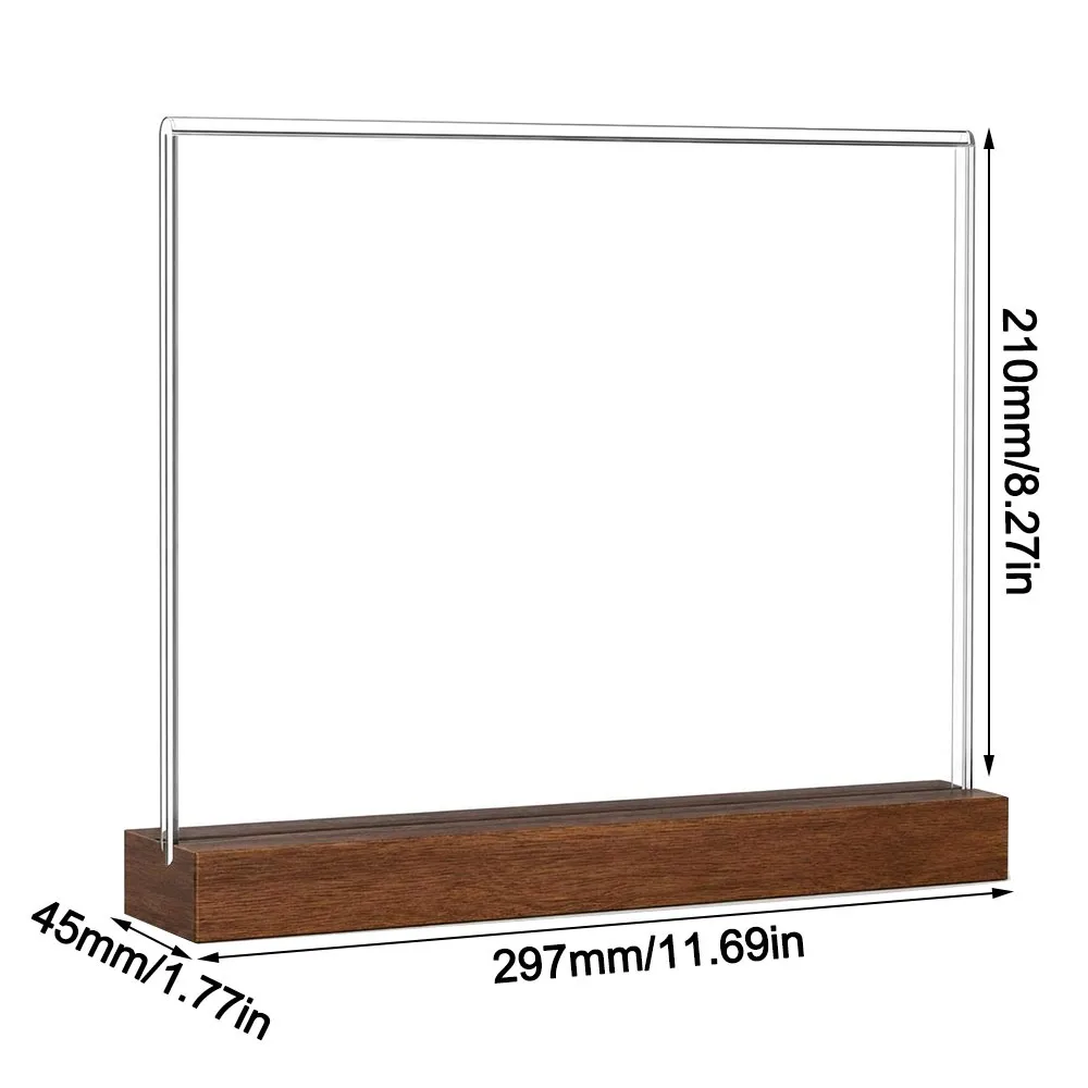 Multifunctional A4/A5/A6 Desk Display Stand Double Side Clear Acrylic Bulletin Board Transparent Price Label Display Rack Hotel