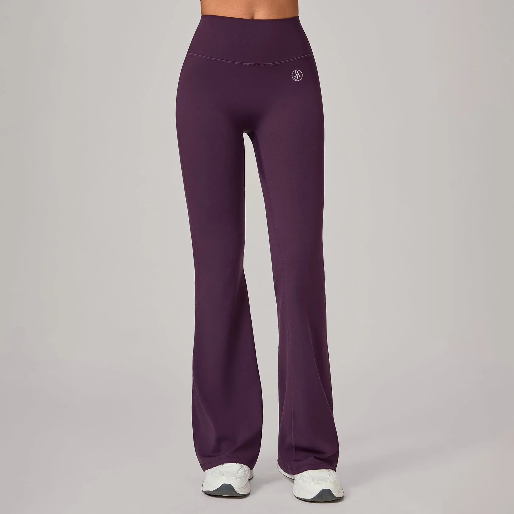 Allure The Brand High Waisted Waist Cinching Hip Lifting Fitness Exercise Elastic Bell Bottom Pants Women Casual Outdoor Running