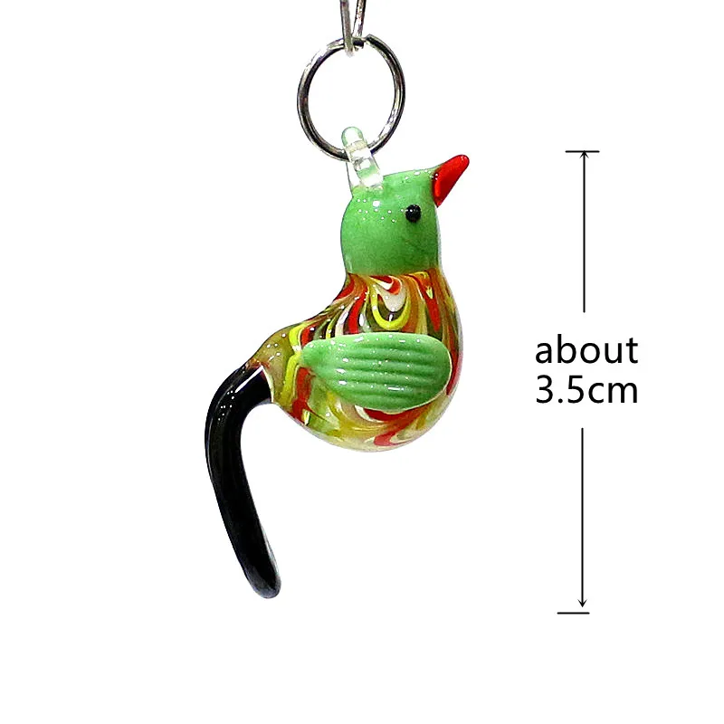 Colorful Mini Charm Bird Glass Pendant DIY Jewelry Making Supplies Window Garden Hanging Ornament Wedding Valentine Party Gift - view 2