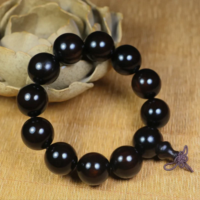 Indonesia ebony handstring men's high oil dense old material along the lines of crafts play Buddhist beads hand bracelet crafts