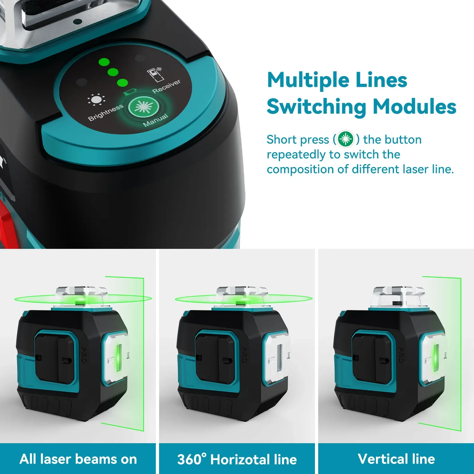 MiLESEEY 5 Lines Laser Level 3D Green Horizontal And Vertical Laser Leveling Device Professional Laser Lines