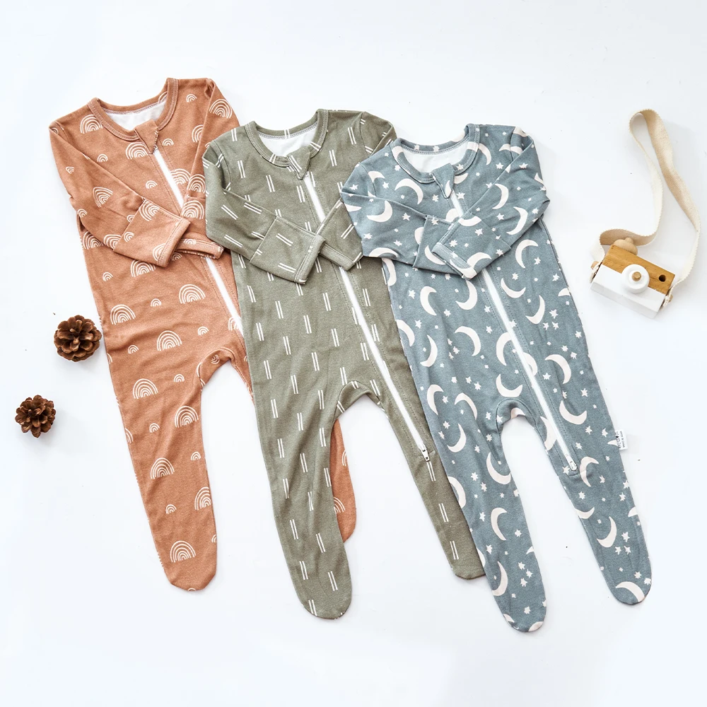 HappyFlute New Long-sleeve Bamboo Cotton Wrapped Foot jumpsuit Baby Romper Spring and Summer Baby Boy&Girls Newborn Clothings