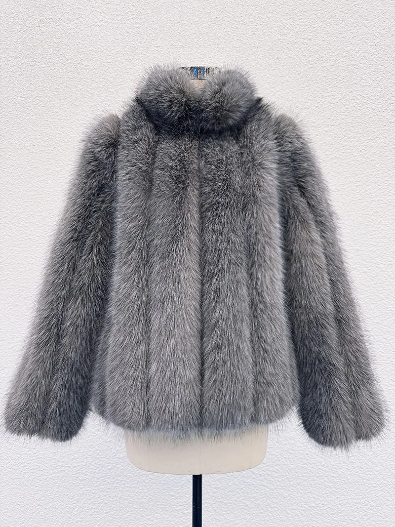 ZADORIN Nieuwe Luxe Patchwork Gestreepte Stand Kraag Nepbontjas Vrouw Kleding Winter Harige Jas Bont Faux Jassen Warme Bont Top