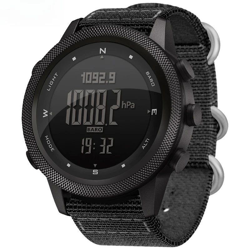 Outdoor Sports Mountaineering Waterproof Electronic Watch with Compass High Air Pressure Temperature Metronome