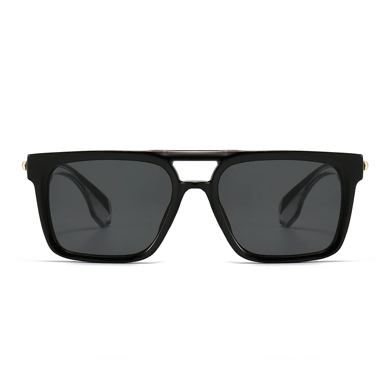 Popular Cross-Border Export Sunglasses with Double Bridge, European and American Street Style, Instagram Influencer Model Square Sunglasses for Women 26216