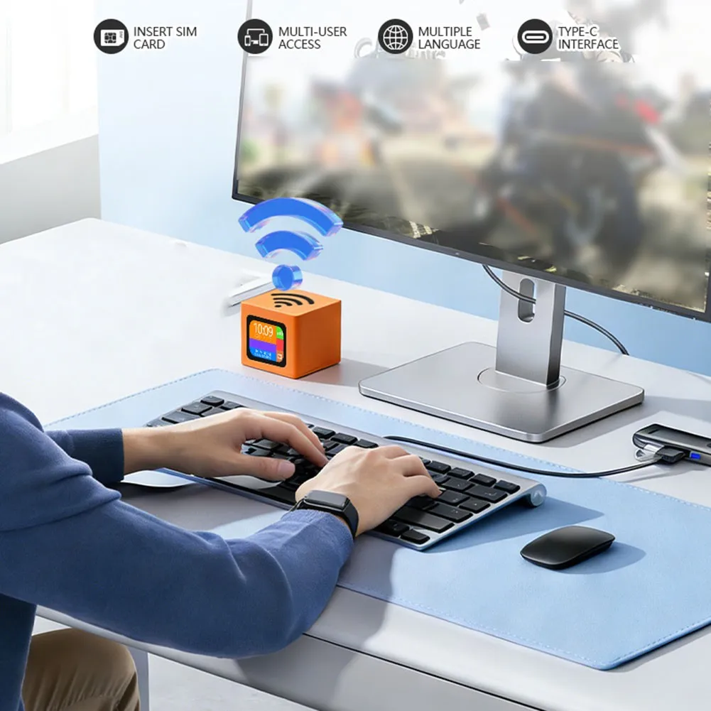 1 Pcs Portable 4G WiFi 6 Router: SIM Slot Enhanced Orange ABS Connectivity For RJ45 Port  Optional Battery Portable Accessories view 4