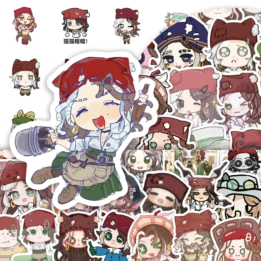 

60Pcs Game Identity V Bartender Q Edition Graffiti Stickers Cute Decorative Decals for Car Luggage Water Bottles Phone Wholesale