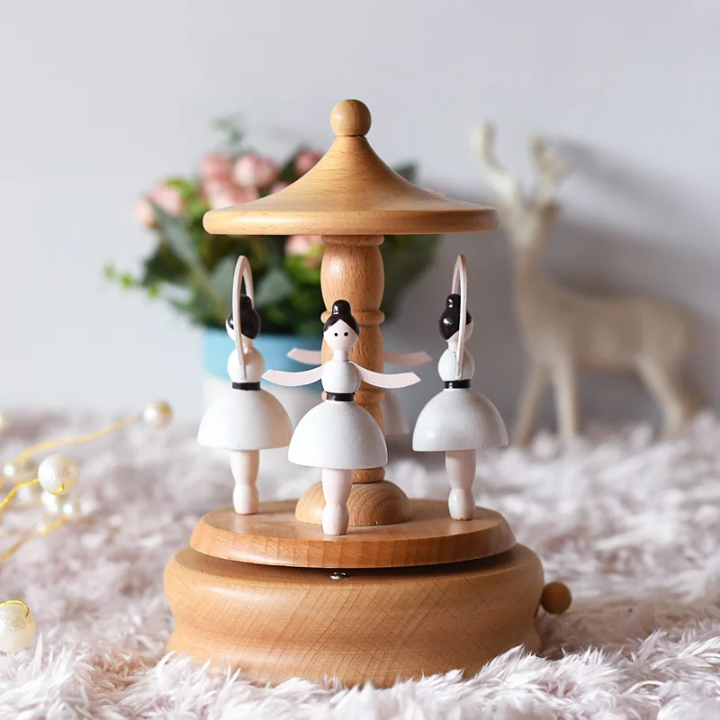 

Wholesale Direct Sales Ballerina Music Box Rotating Dance Girls Wooden Music Box For Girls