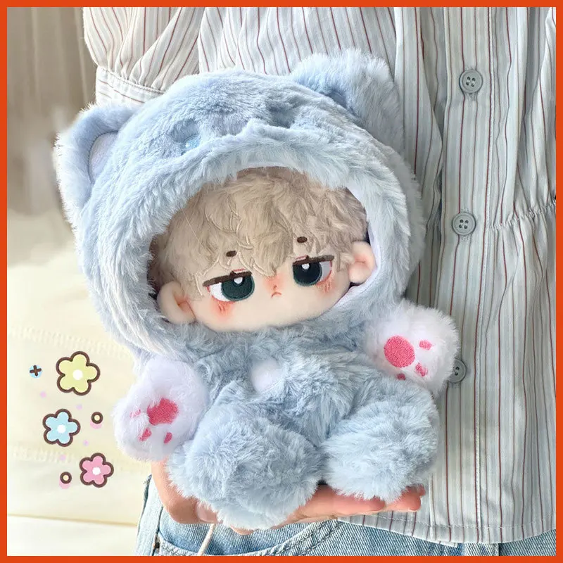 

Новый плюшевый комбинезон 20 см, одежда для кукол, милые животные серии, комбинезон с капюшоном из кроличьего меха, хлопковая кукла, зимняя одежда, аксессуары-сюрпризы