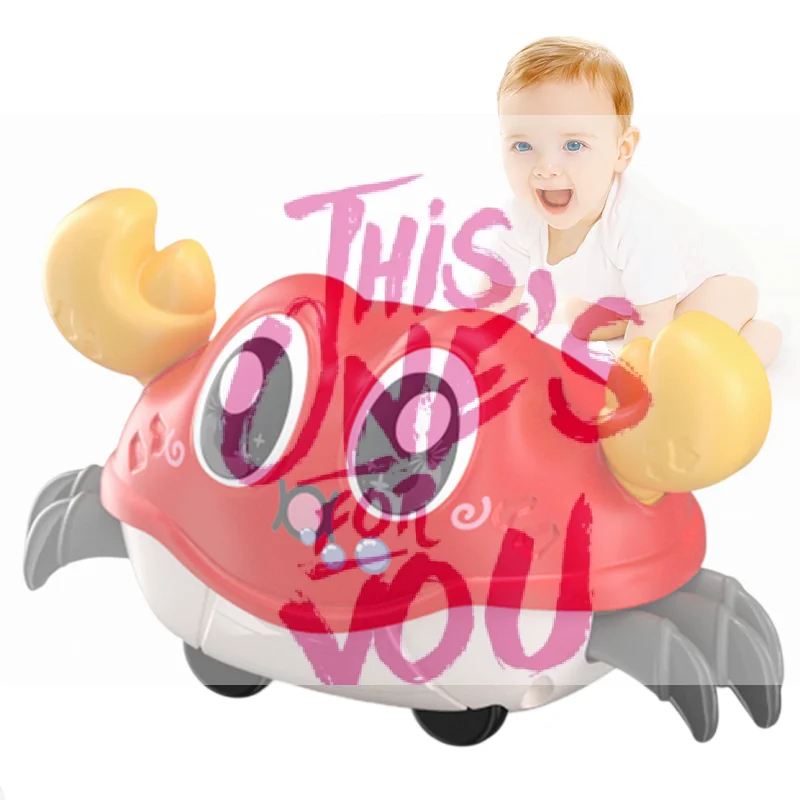 ของเล่นเด็ก ปูการ์ตูนวิ่งวนสองวง สนุกสนาน สร้างปฏิสัมพันธ์ระหว่างพ่อแม่ลูก ของเล่นคลานแบบเฉื่อย ของขวัญสำหรับเด็กชายและเด็กหญิง