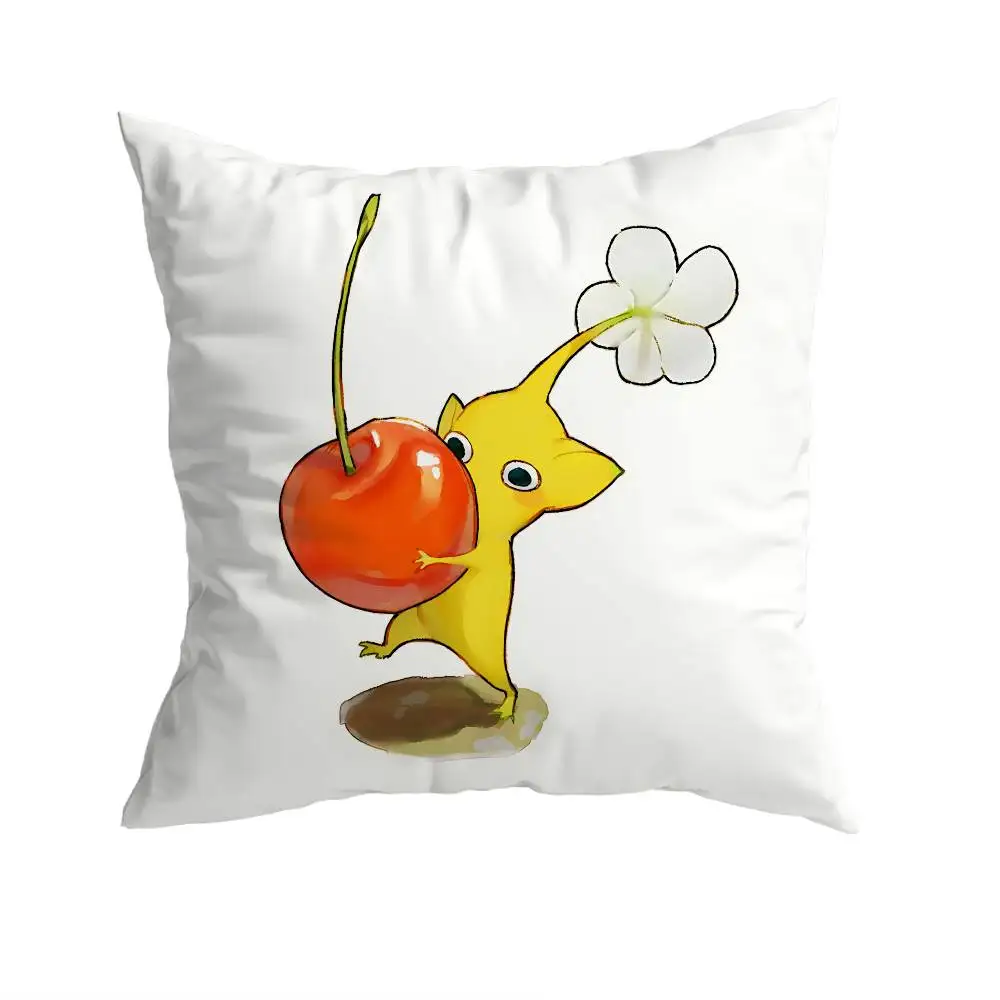 P-Pikmin Cute Pillow Case Sofa Living Room Bedroom Headboard Backrest Cushion Square Cushion Nap Time