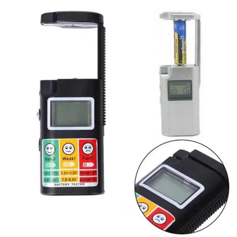 BT-568 AA/AAA/C/D/9V/1.5V 18650 16340 14500 10440 batteries Universal Button Cell Battery LCD Display Volt Tester Checker Power