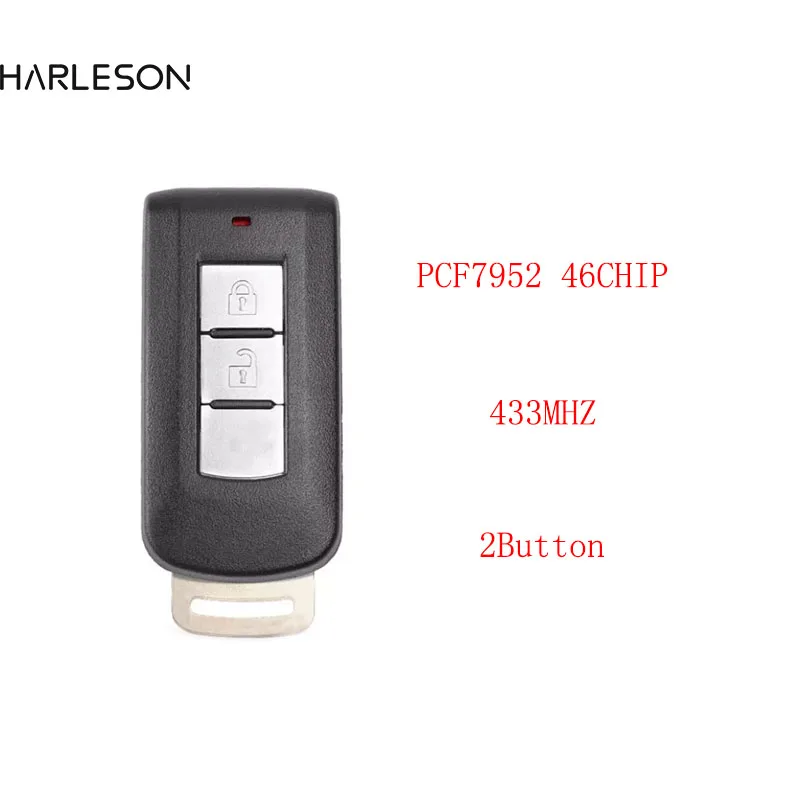 

2buttons Smart Remote Car Key FSK 433MHz PCF7952 Chip For Mitsubishi Lancer Outlander ASX G8D-644M-KEY-E with Emergency key