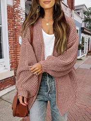 Women Cardigan Jacket Lady Cozy Cardigan Sweater Stylish Autumn Winter Women Knitwear Mid-length Women Sweater Jacket