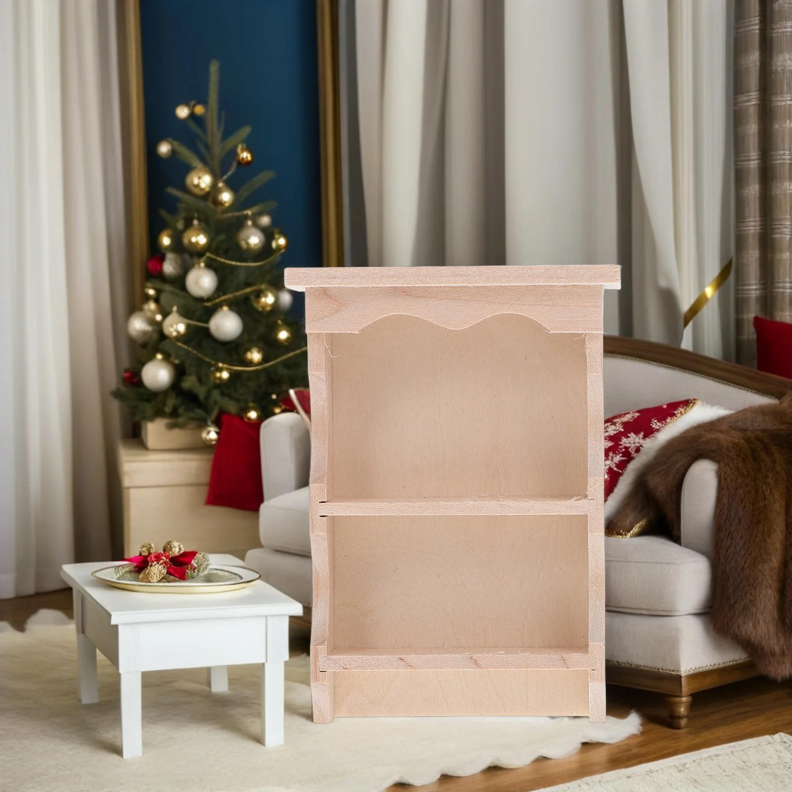 2 szt. Wiszące szafki z litego drewna Miniaturowe meble do domku dla lalek Dekoracyjne drewniane szafki kuchenne do ekspozycji na ścianę