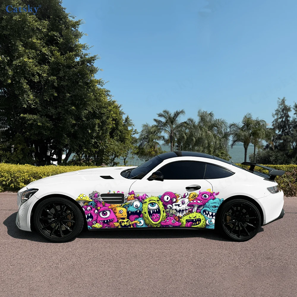

Colorful Monsters Cute Car Vinyl Wraps Decal Self-adhesive PVC Sticker Suitable for Trucks SUV Decoration Auto Accessories Gift
