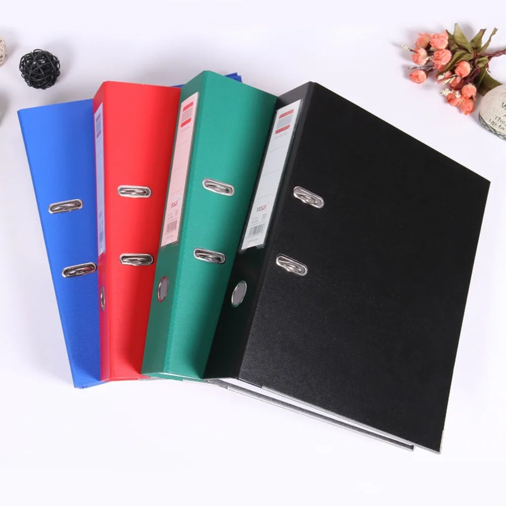Portable 2 Ring Lever Arch File Lever Arch Folder A4 Binder Folders Plastic High Capacity Two Hole Binder Student