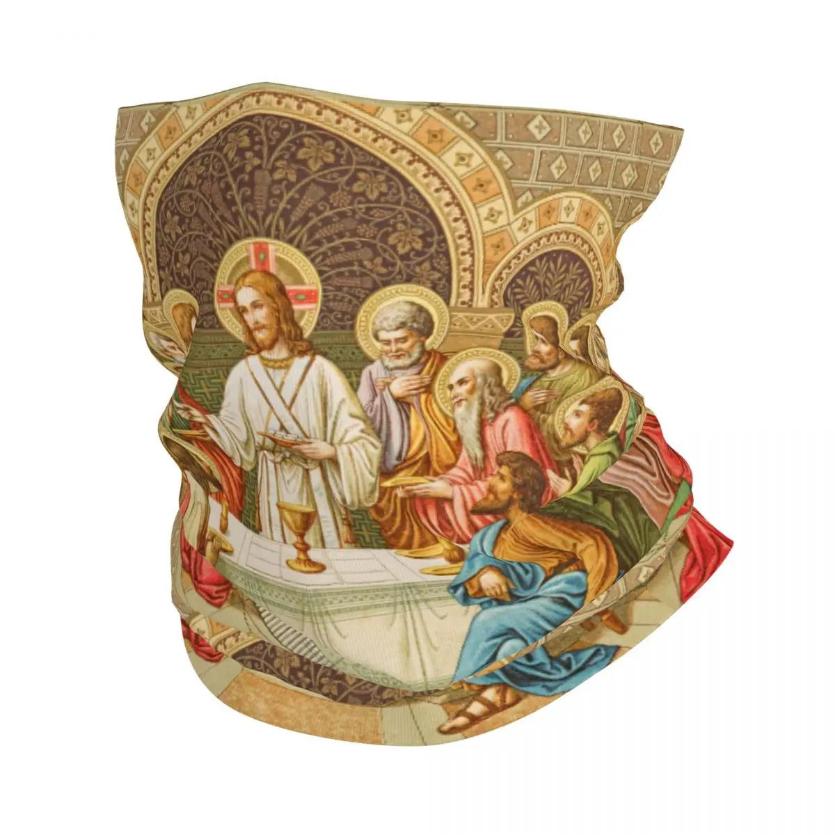 Ethiopian Christian Christ Jesus Last Supper Bandana Neck Warmer Men Women Winter Ski Hiking Scarf Gaiter Face Cover