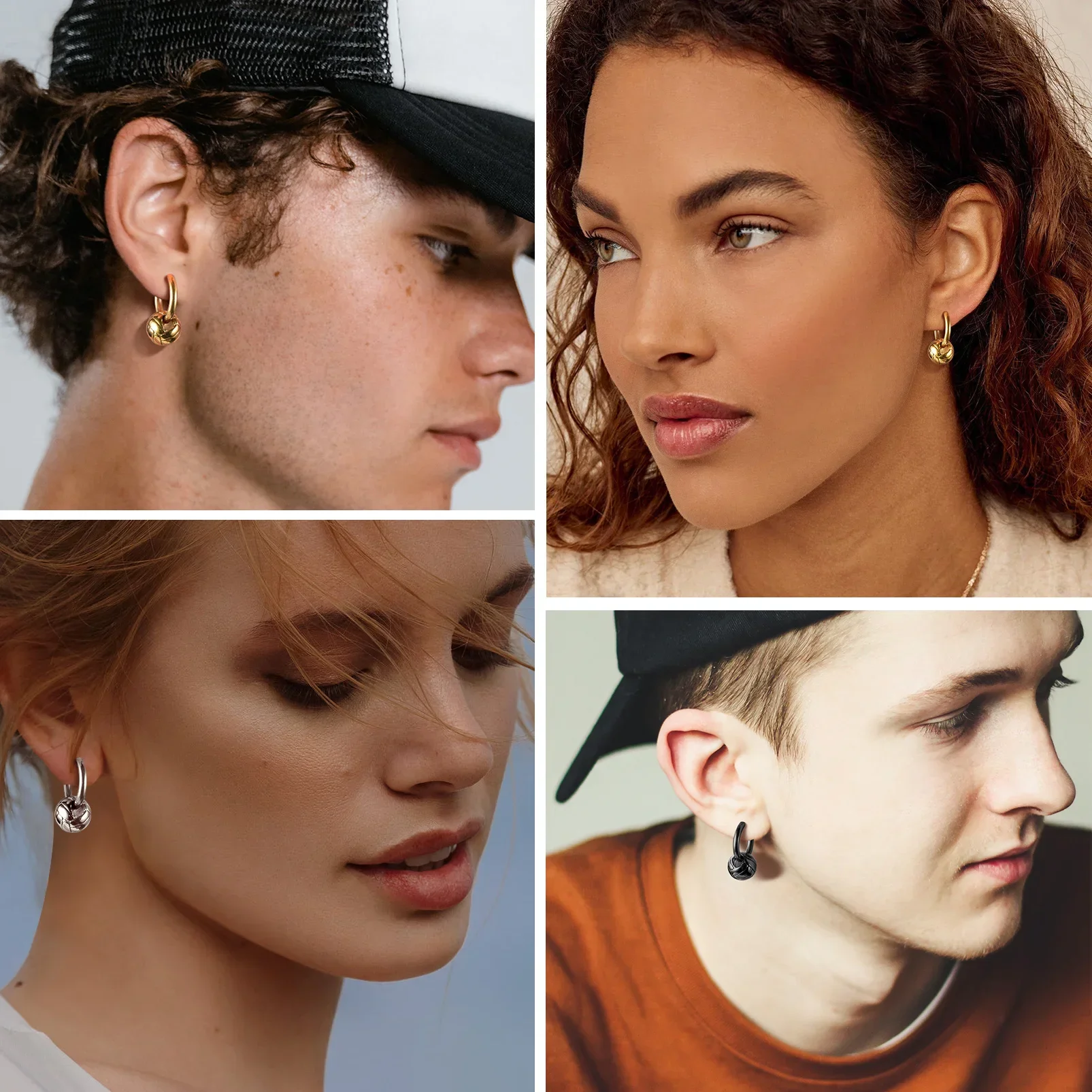 U7 ثلاثية الأبعاد كرات رياضية أقراط للرجل المرأة الفولاذ المقاوم للصدأ كرة القدم كرة القدم البيسبول الرجبي الكرة الطائرة مجوهرات هدية لمحبي الرياضة