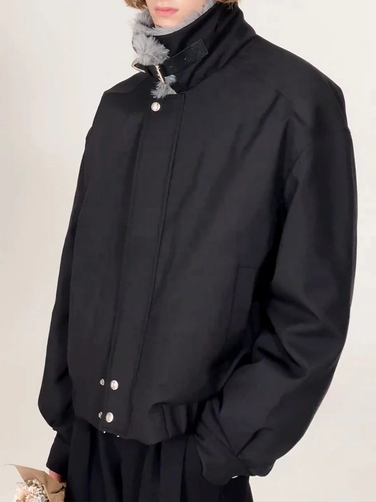 العصرية فو الفراء طوق سترات يندبروف معاطف الرجال 2025 شتاء جديد الراقية سميكة الدافئة معاطف الذكور طويلة الأكمام وسيم سترات #5