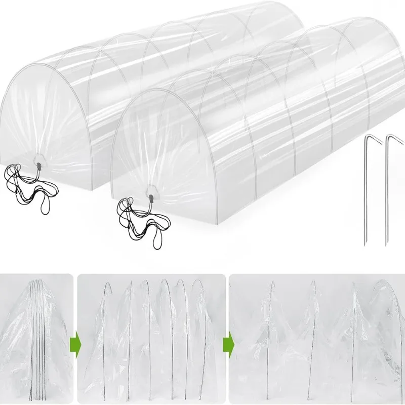 A96K-Garden Hoop Bell-Shaped Tunnel Cover 2-Count Outdoor Greenhouse Autumn And Winter Plant Protection
