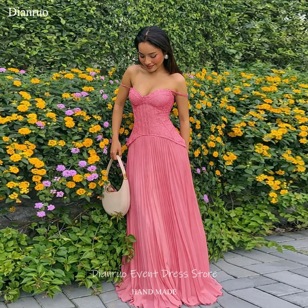 

Вечерние платья Dianruo с тонкими бретелями и плиссировкой из шифона, на шнуровке сзади, розовые, для выпускного вечера, на заказ