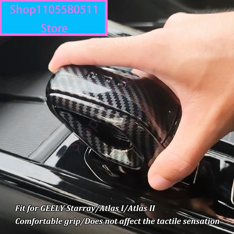 ABS Car Gear Head Shift Knob Cover For Geely Atlas II Starray Boyue 2024 2025 2026 Protector Auto Decorative Accessories