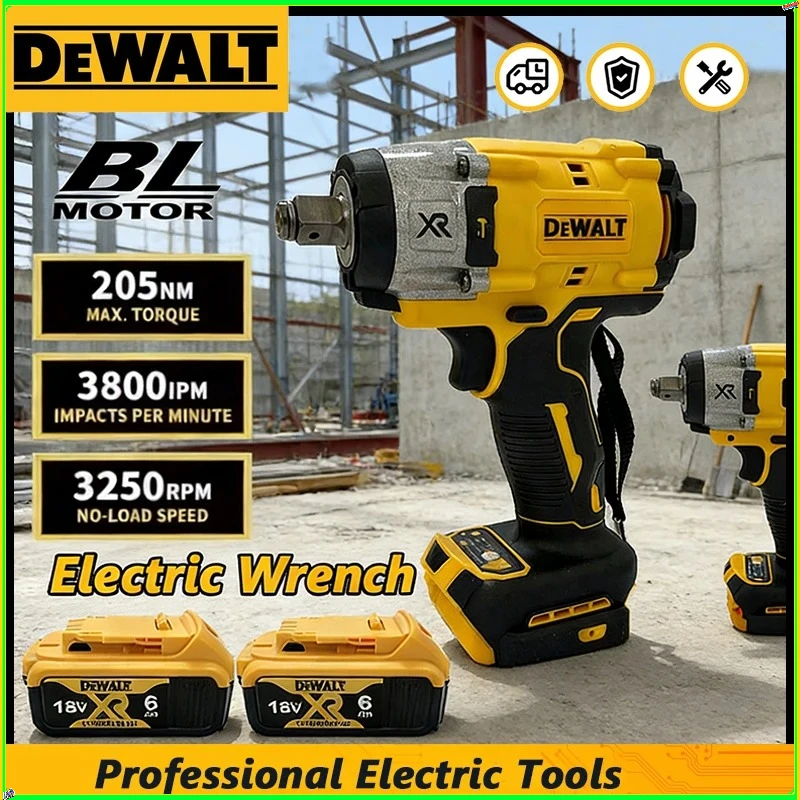 

Бесщеточный ударный гайковерт Dewalt 3250 об/мин, 205 Н·м, аккумуляторный, с высоким крутящим моментом, интеллектуальный электроинструмент для ремонта
