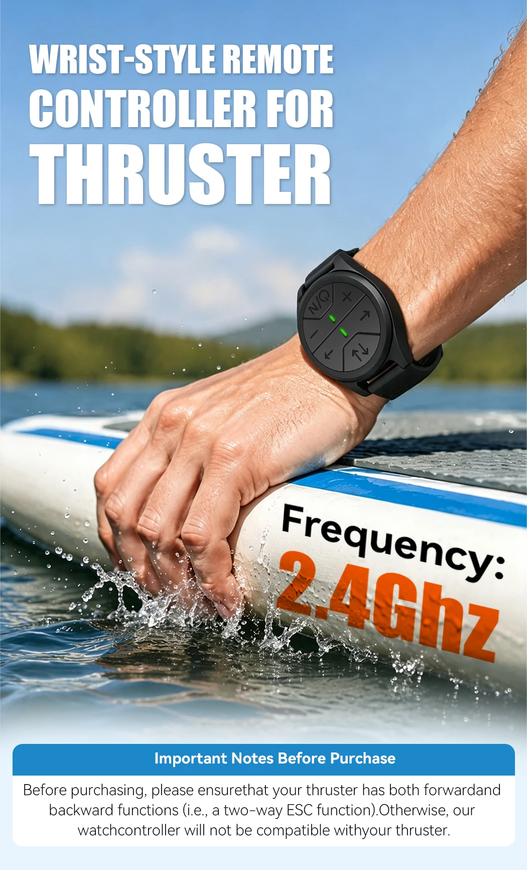 Wasserdichte Fernbedienung für Elektro-Kajak SUP Paddelbrett Motor Propeller, Wiederaufladbar, Kompatibel mit Kedean Motoren – Detail 1
