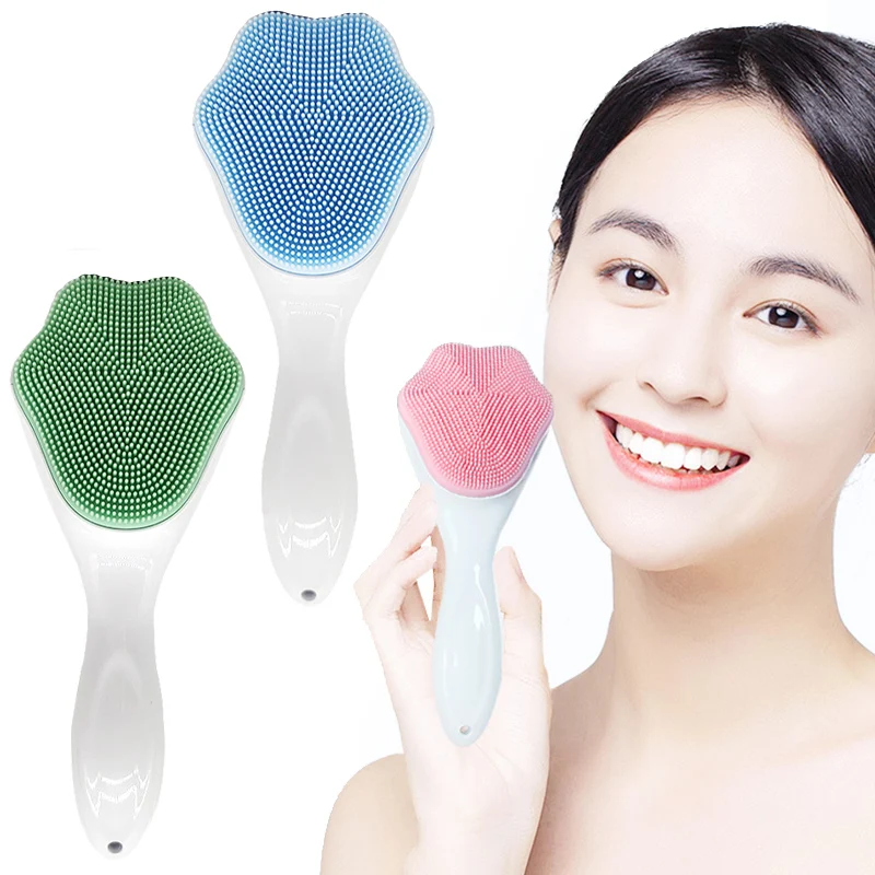 Face Cleansing Brush Silicone Facial Cleanser Blackhead Removal Pore Cleaner Massage Exfoliator Face Scrub Brush