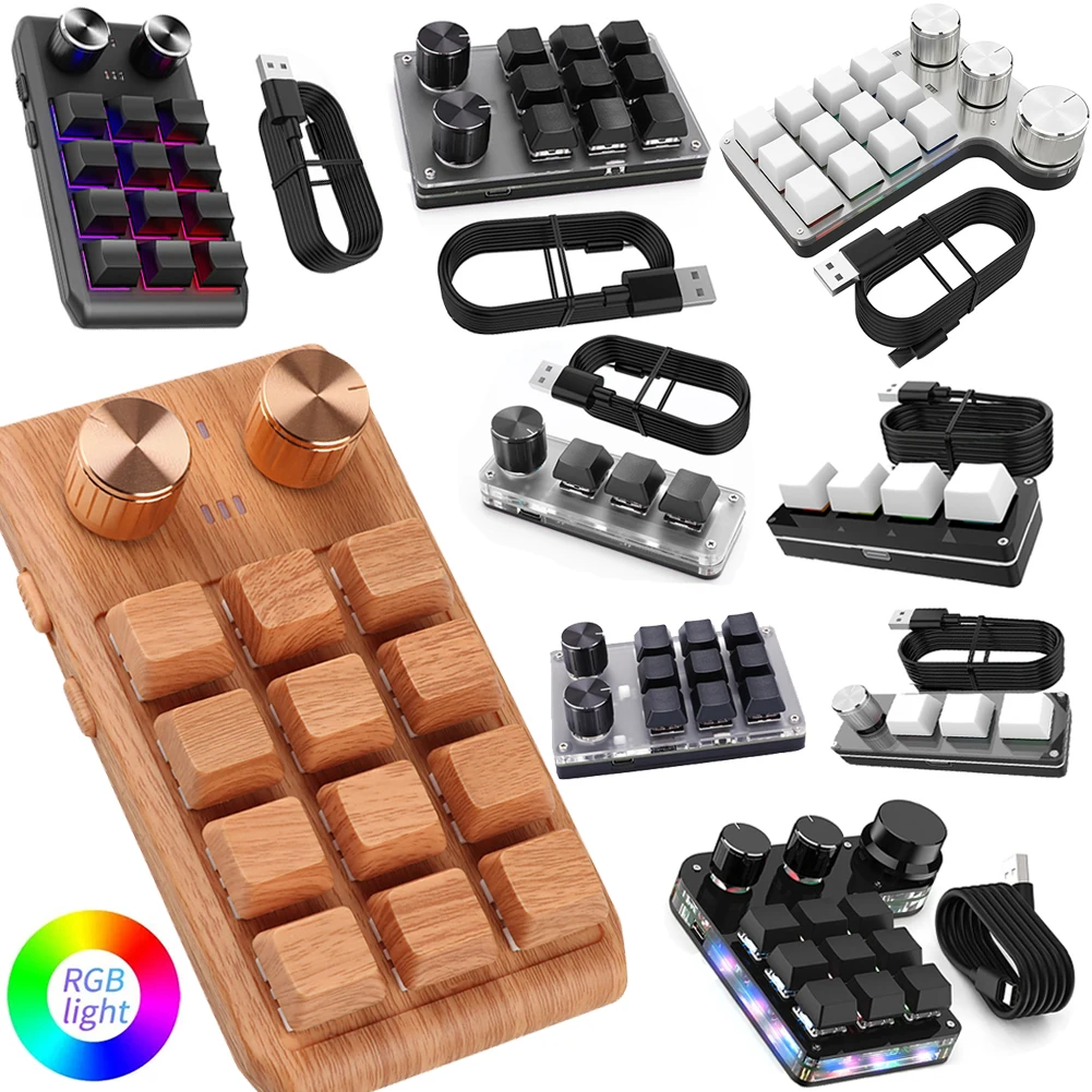 RGB 3 Phím 4 Phím Tùy Chỉnh Bàn Phím Macro Nút Bàn Phím Copy Dán Mini Nút Bàn Phím Bàn Phím Cơ Dành Cho PS vẽ