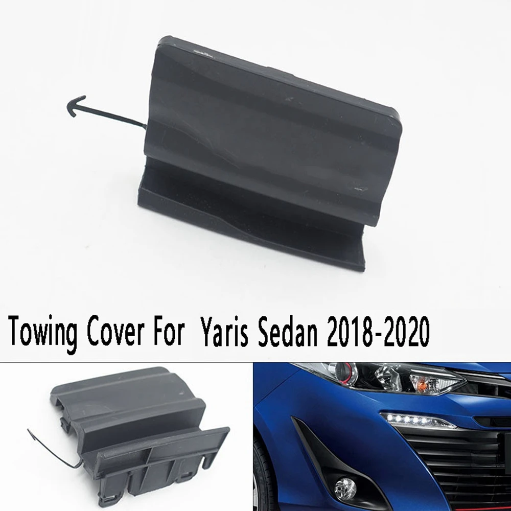 Tapa embellecedora de gancho de remolque de parachoques delantero, tapa de guarnición de remolque, cubierta de remolque para Toyota Yaris Sedan 2018-2020