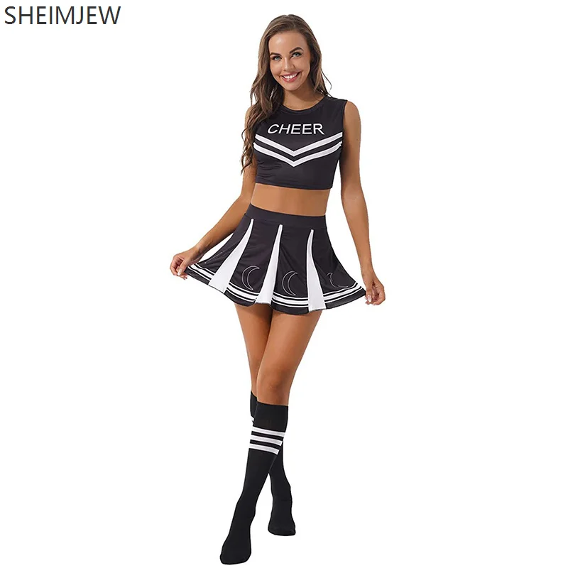 

Active Women Soccer Babe Cheerleading Uniform Hot Girl High School Student Celebration Role Play Carnival Costume Party Dress