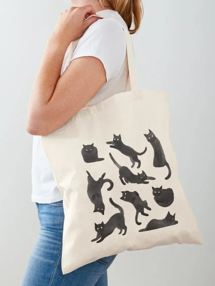 

Black Cat Tote Bag Women's shopper personalized tote canvas shopping bag Canvas