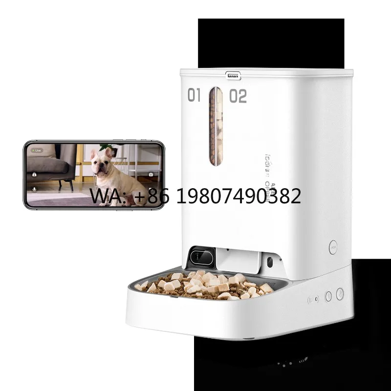 Dual Hoppers AI Smart Pet Feeder, 1080P night vision , remote control automatic feeding machine for cats and dogs