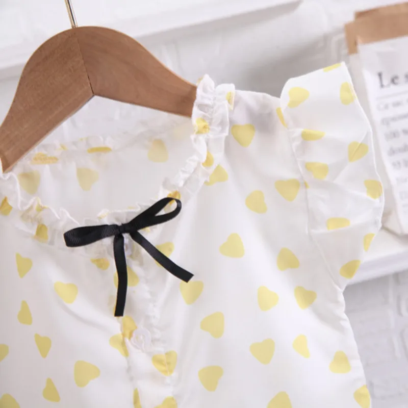 Nowa letnia moda ubranka dla dzieci garnitur dla dzieci odzież dla dziewczynek śliczna koszula spodenki 2 sztuk/zestawów maluch codzienny kostium dla dzieci dresy