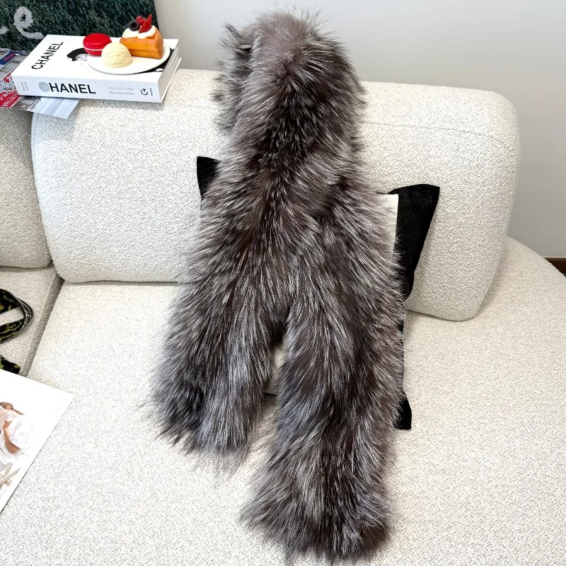 

Noble Jones, double-sided fox fur scarf, women's winter long shawl scarf to keep warm, Korean version of red fox and silver fox
