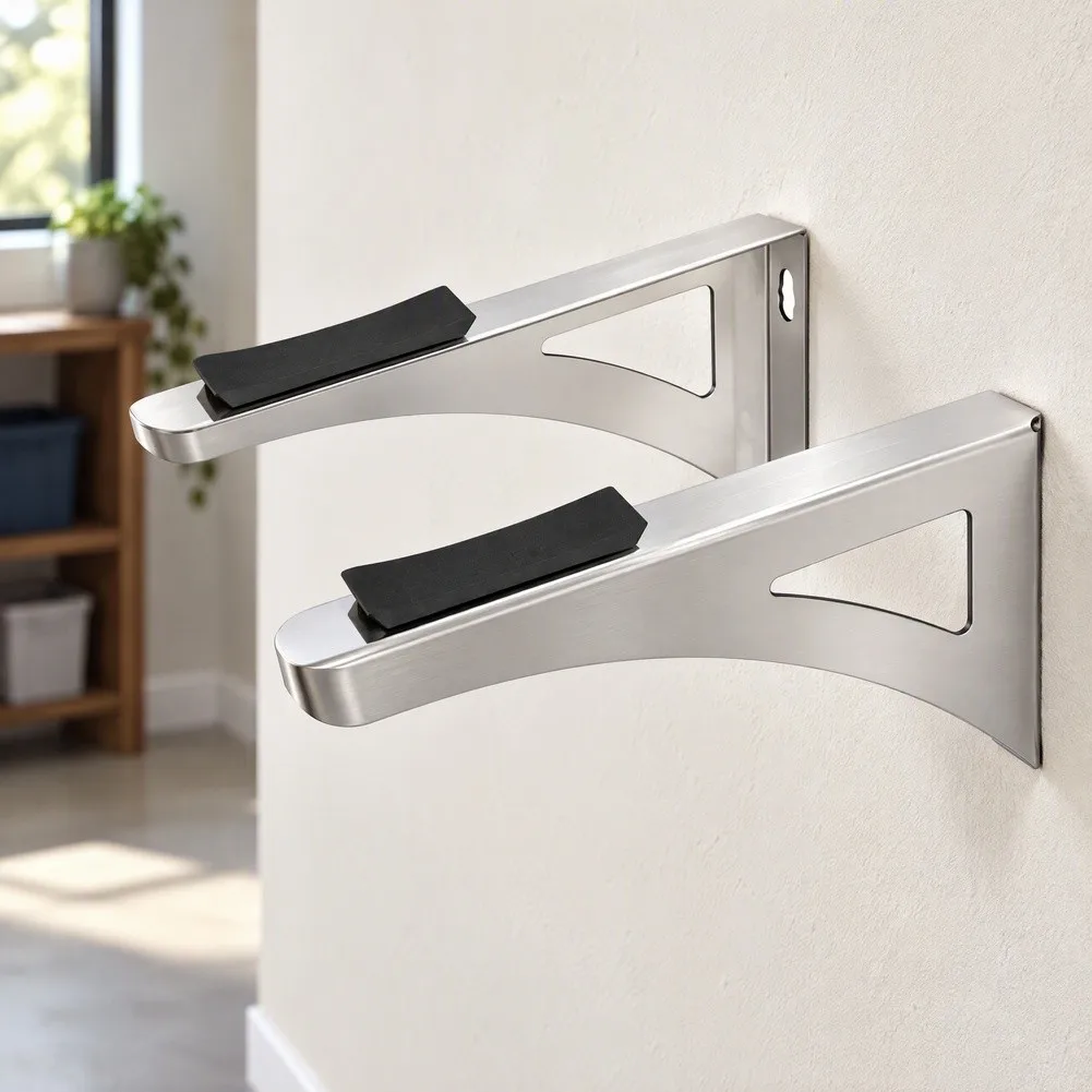 Stainless Steel Wall Mounted Heater Bracket Adjustable Length Heavy/Duty Support Rack For Household Use Easy Installation