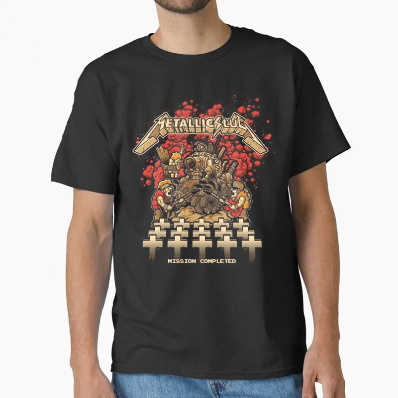 

80s videogame Metal Slug Retro Arcade Full Army Shooting War Game gift T shirt for men Large size Tops S-6XL