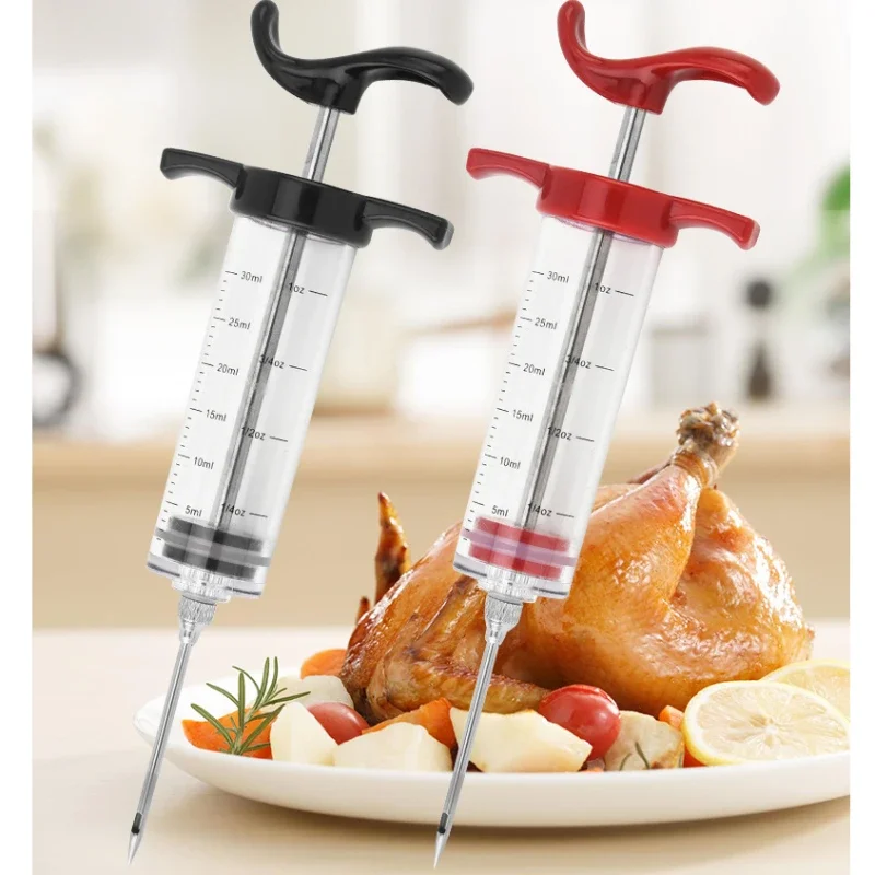 Meat Injector Syringe With 3 Marinade Injector Needles for BBQ Grill Turkey maker Kit Marinade Flavor Injector