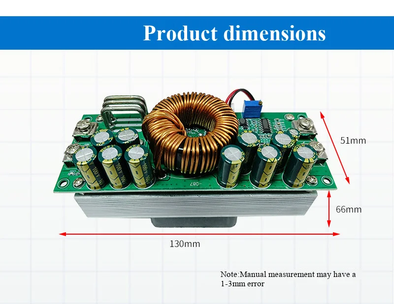 DC-DC 1200W 1500W Step-Down-Modul 50A Hochleistungs-einstellbares Konstantspannungs-Lade-Batterie-Strommodul – Detail 9