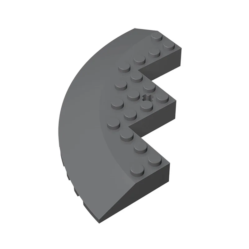 Gobricks 1PCS Brick Round Corner 10 x 10 with Slope 33 Edge Axle Hole Facet Cutout compatible with 58846 Bricks DIY Gift