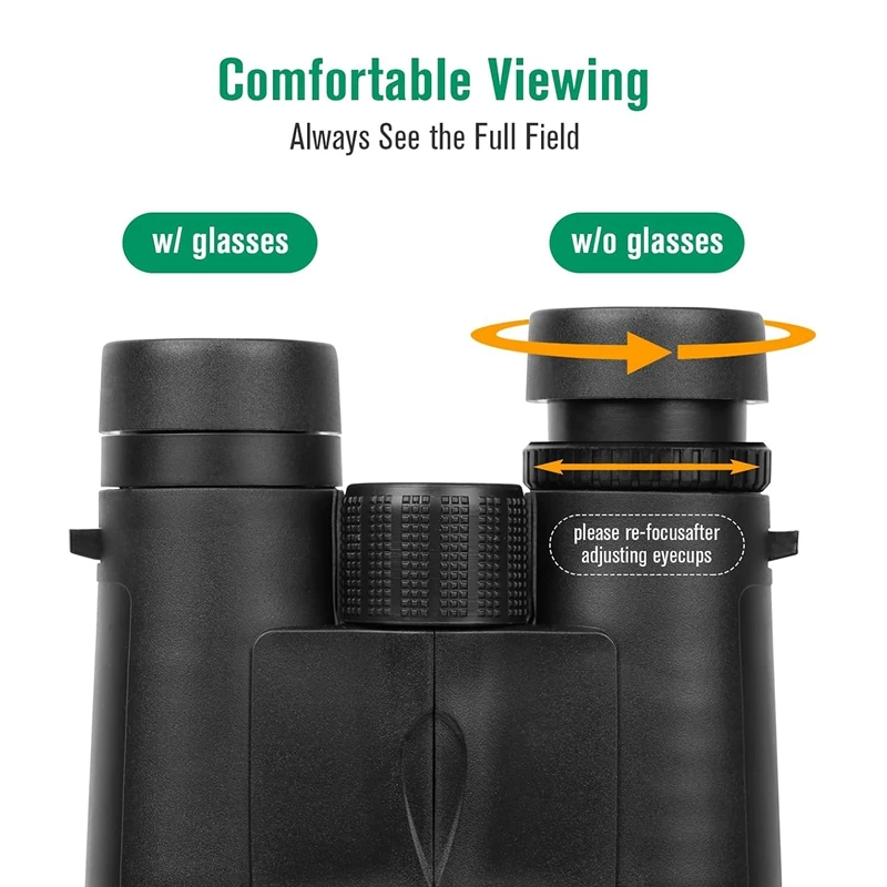 12X42 High Power Binoculars With Phone Adapter Waterproof Low Light Vision Binoculars For Bird Watching, Hunting, Travel