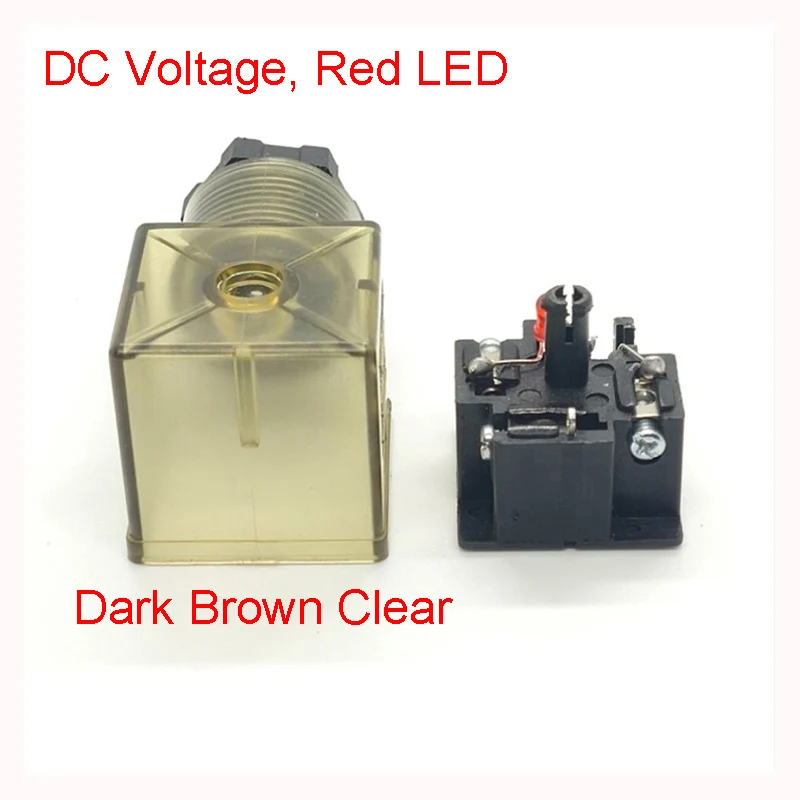 Free Ship 20PCS/LOT Hydraulic Solenoid Valve DIN43650A with Screw and Gasket Coil Connector DC Voltage with Red LED Light